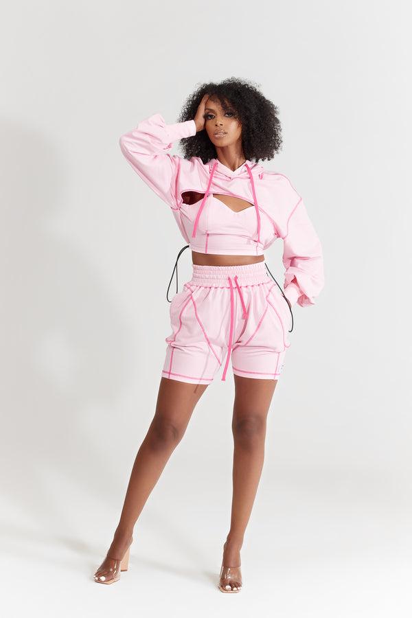  Terry Corset Sweat Rose Pink | Live Loud Out 