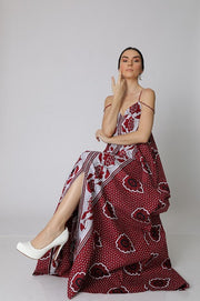 Floral Print Front Zipper Maxi Dress | Influx Brand
